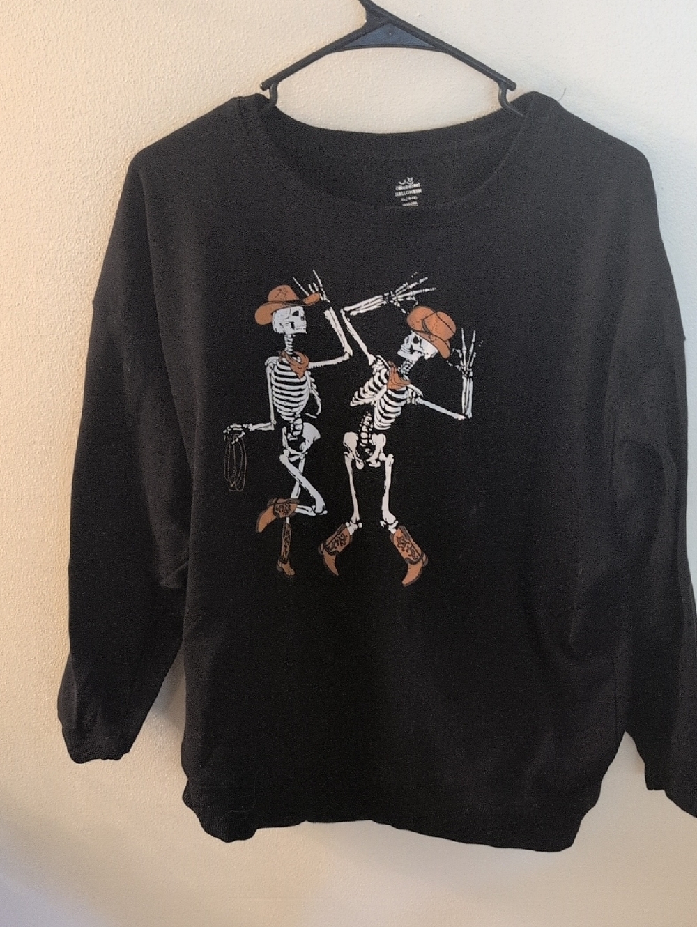 Black Skeleton Cowboy Graphic Sweatshirt